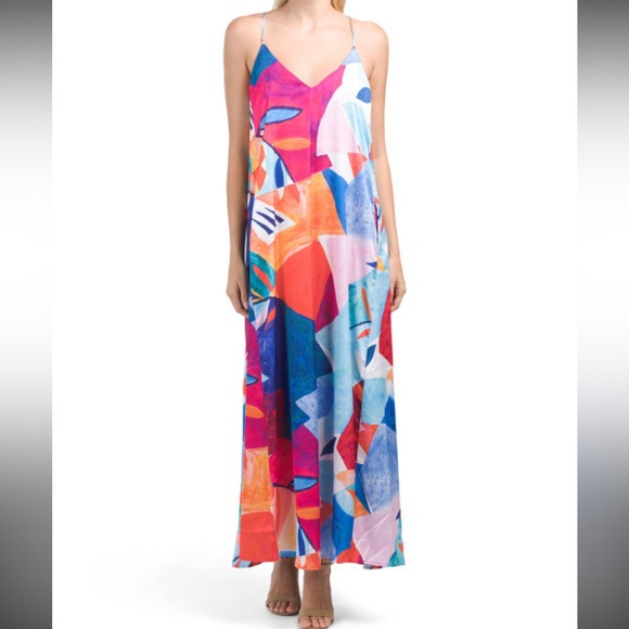 Nicole Miller Vibrant Abstract Maxi Dress - Picture 4 of 4
